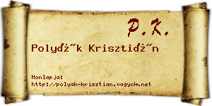 Polyák Krisztián névjegykártya