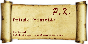 Polyák Krisztián névjegykártya